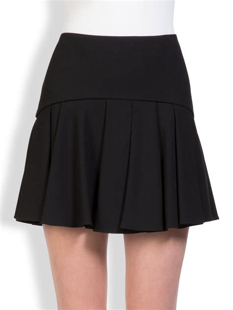 Lyst Saint Laurent Pleated Mini Skirt In Black