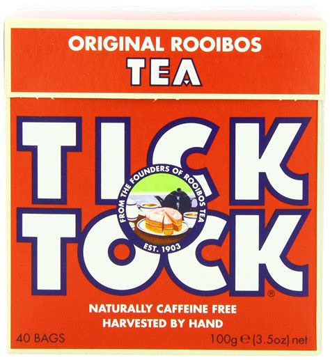 Tick Tock Teas Original Rooibos Organic Tea Red Box 35 Ounce Free
