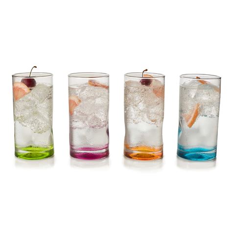 Libbey Impressions Colors Tumbler Glasses Set Of 4