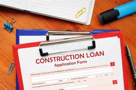 Financial Concept Meaning Construction Loan Application Form With Sign
