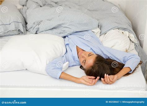 Young Woman Sleeping In Comfortable Bed Stock Photo Image 40258667