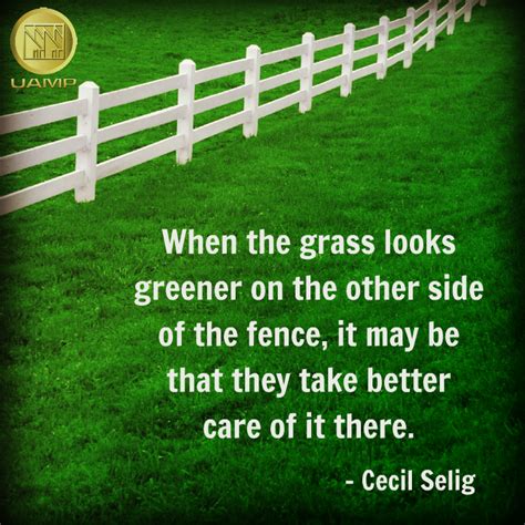 When The Grass Looks Greener On The Other Side Of The Fence It May Be