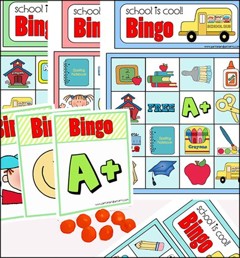Printable Bingo Game School Is Cool Parties And Patterns