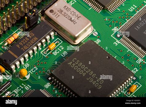 Electronic Printed Circuit Board With Components Stock Photo Alamy