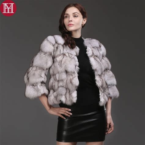 2017 Women Genuine Real Fox Fur Coats Winter Slim Short Real Natural