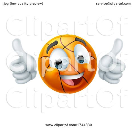 Basketball Ball Emoticon Face Emoji Cartoon Icon By Atstockillustration