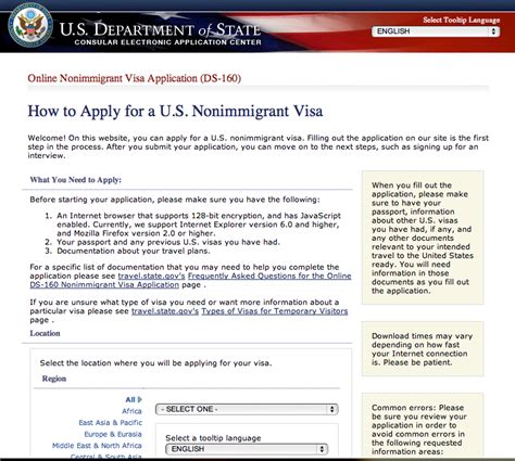 Asian In United State Of America Visit Visa Ds 160 Online Application