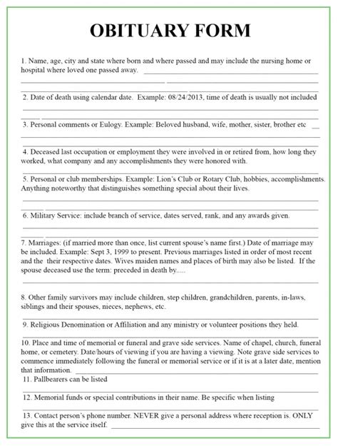 A report of an event presents a record of events that took place. Fill In the Blank Obituary Template Unique Obituary ...
