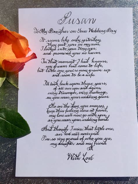 To My Daughter On Your Wedding Day Daughter Wedding T Letter To My