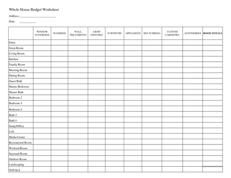 Template Budget Spreadsheet —