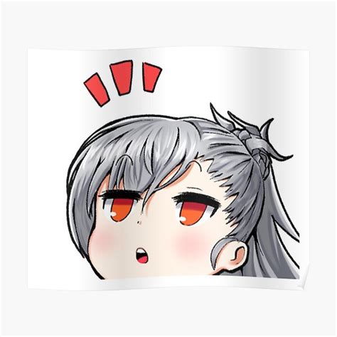 Cute Surprised Anime Girl Poster By Saclothing Redbubble