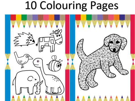 10 Colouring Pages For Nursery Children Teaching Resources