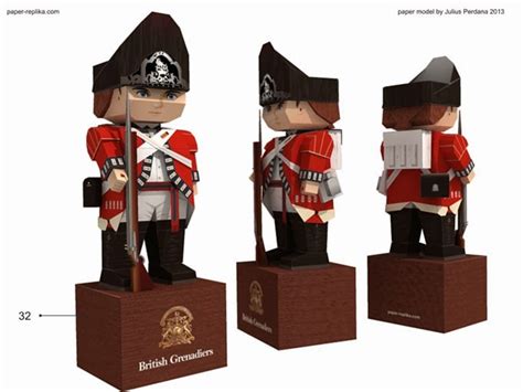 Paper Toy The British Grenadiers Paper Soldier Papercraft4u Free