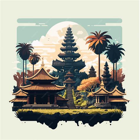 Premium Vector Bali Hindu Temple Nyepi Silent Day Indonesia Island