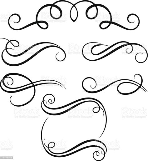 Calligraphic Decorative Elements Stock Illustration Download Image