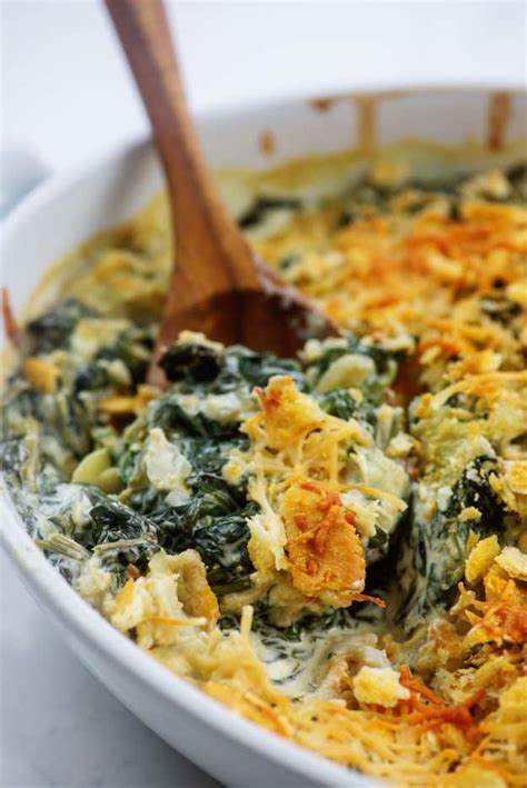 Dust bottom and sides with parmesan cheese. Favorite Creamed Spinach Casserole — Buns In My Oven