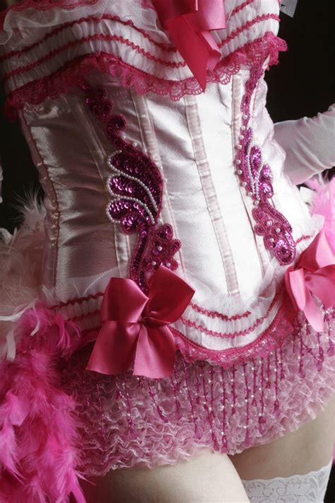 Pink Lady Corset Costume Moulin Rouge Circus Burlesque