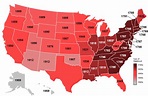 The United States, based on years of statehood ... - Maps on the Web