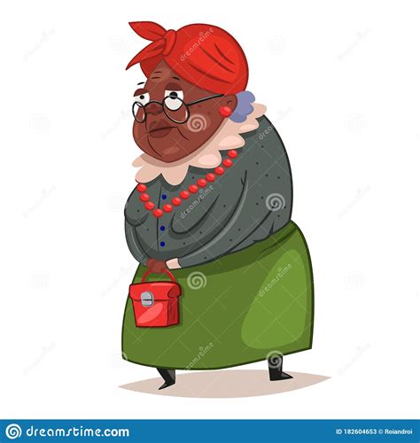 Older Black Woman Vector Cartoon Character Stock Vector Illustration