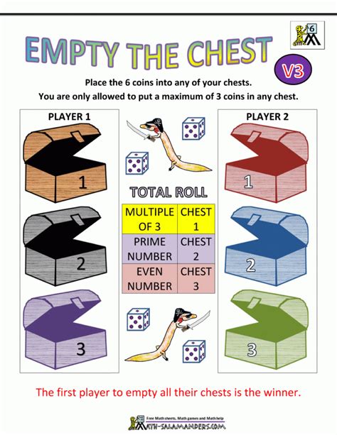 Math Games For Grade 6 Printable