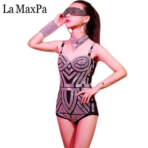 la maxpa sexy women stage costume for singers female singer dj ds bar nightclub party cristal ab