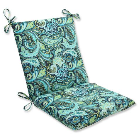 pillow perfect 18 x 36 5 paisley outdoor patio chair cushion blue green
