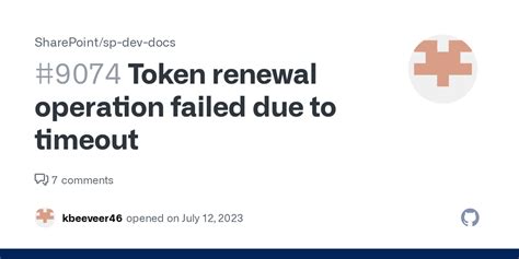 Token Renewal Operation Failed Due To Timeout Issue Sharepoint Sp Dev Docs Github