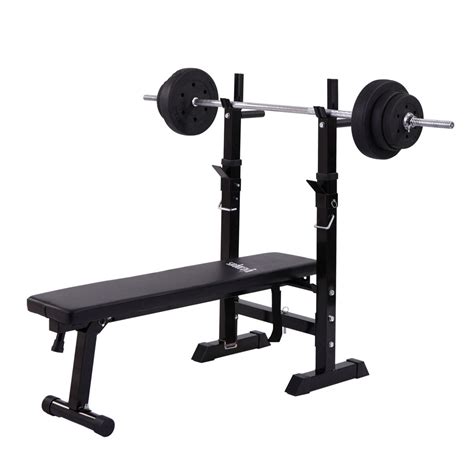 Jaxpety Weight Lifting Folding Bench With Rack Home Gym Workout