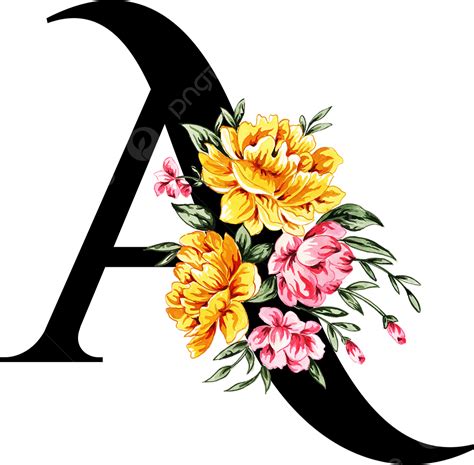 Letra Do Alfabeto Floral Aquarela Um Png Aguarela Pintura Pintado
