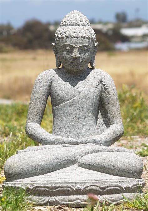 Sold Stone Meditating Peaceful Buddha Sculpture 21 69ls5m Hindu
