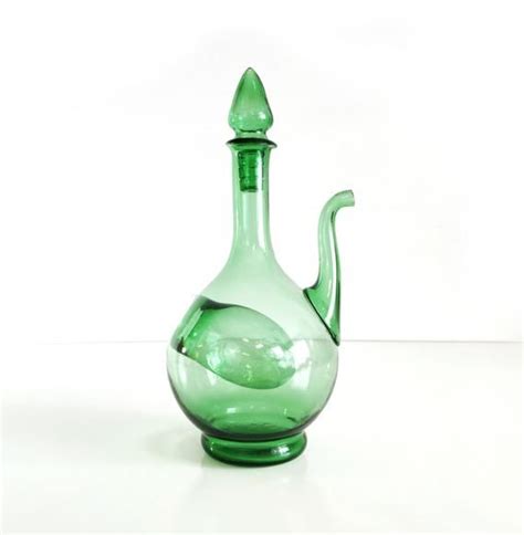 Vintage Green Glass Wine Decanter With Ice Chamber In 2019 Vintage