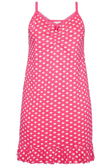 Pink Polka Dot Chemise Sizes 16 40 Yours Clothing