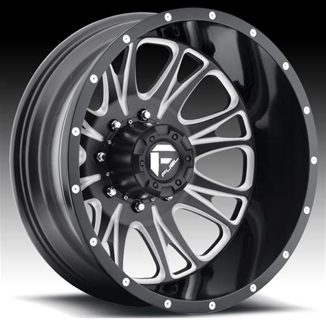 Fuel D213 Throttle Dually 2 Pc Matte Black Milled Truck Wheels Rims