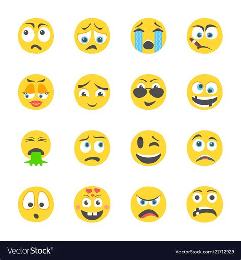 Feelings Emojis Icons Royalty Free Vector Image