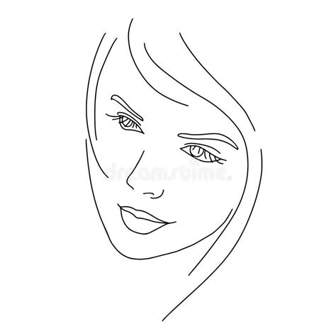 Abstract Face Line Drawing Beauty Woman Portrait Minimalistic Style 12