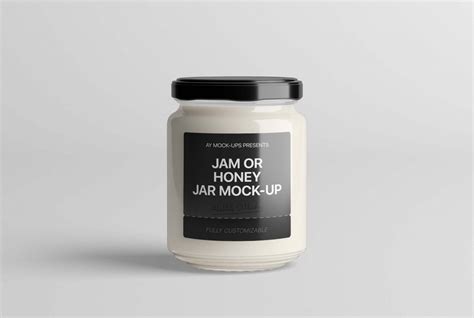 free jam jar mockup psd