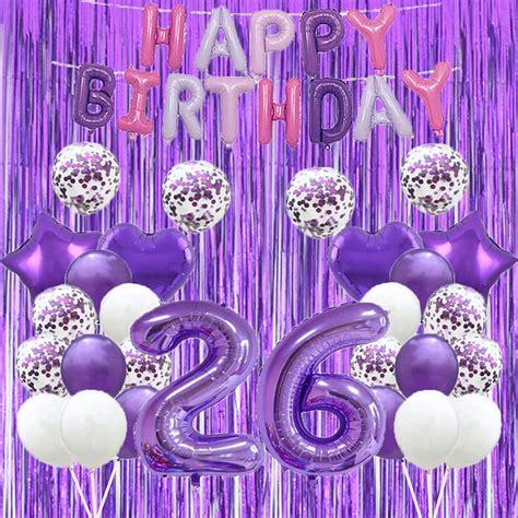 Buy 26th Birthday Balloon 26th Birthday Decorations Purple 26 Balloons