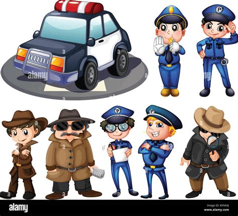 Illustration Of Police And Detectives Stock Vector Image And Art Alamy