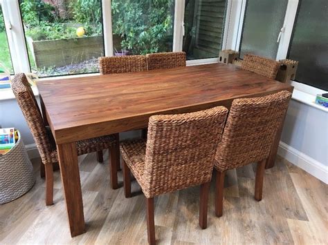 Mands Indian Rosewood Sheesham Dining Table And 6 Chairs Furniture