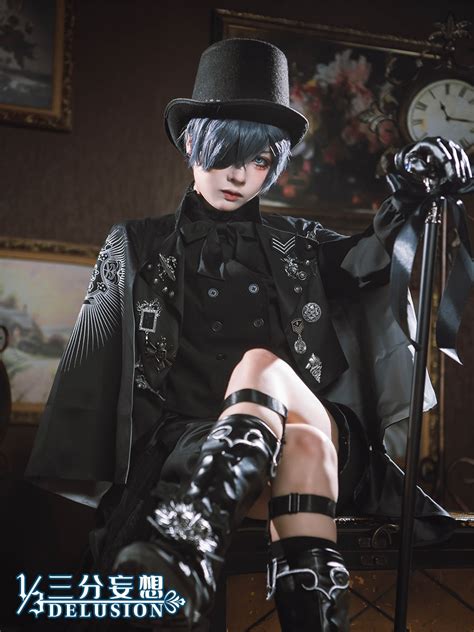 amine black butler ciel phantomhive cosplay costume 15th anniversary show dress fashion menswear
