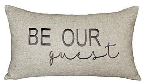 Decorhouzz Be Our Guest Embroidered Pillow Cover Pillow C