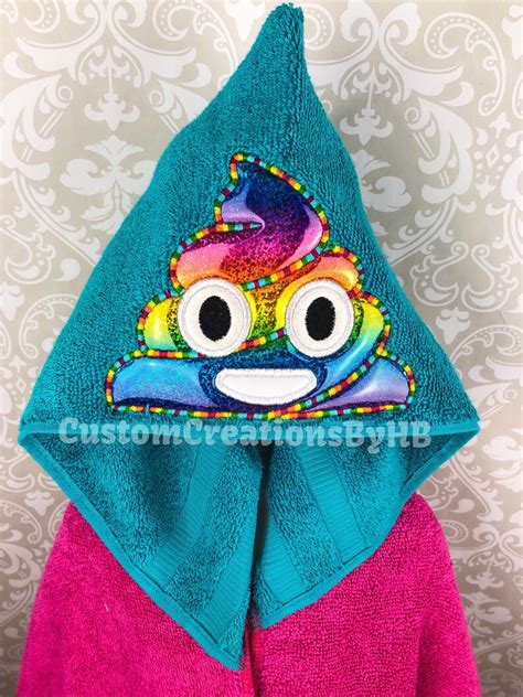 Rainbow Poop Emoji Unicorn Poop Emoji Inspired Hooded Towel On Etsy