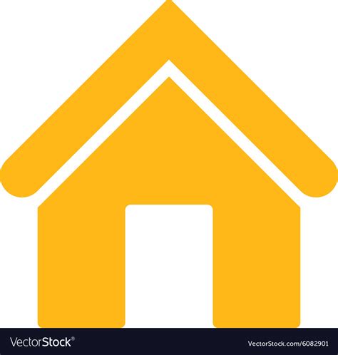 Home Flat Yellow Color Icon Royalty Free Vector Image