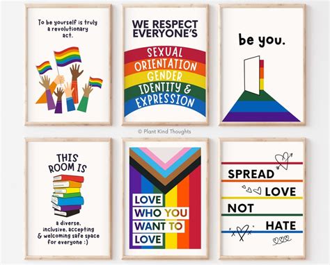 LGBT PRIDE Month CLASSROOM Posters Bundle Of 6 Inclusive Safe Etsy