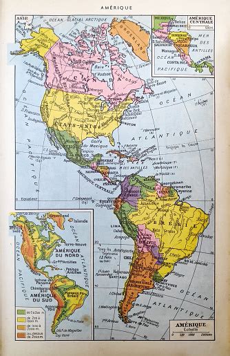 Ilustración De Mapa De Las Américas Que Data De 1889 Y Más Vectores