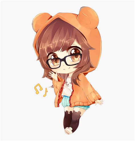 Bamboo Drawing Chibi Nerd Cute Chibi Girl Hd Png Download