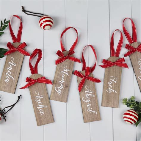 Personalised Wooden Christmas Stocking Name Tag Christmas Stockings