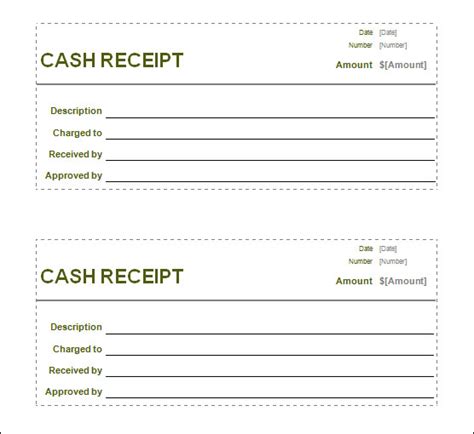 Printable Cash Receipt Template