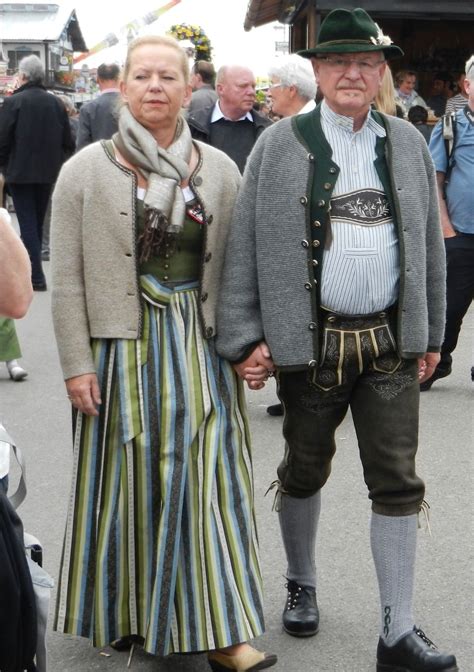 Couple Dressed In Bavarian Tracht During Oktoberfest In Munich