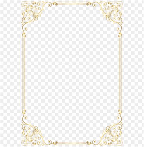 Free Png Elegant Gold Page Borders Png Image With Transparent